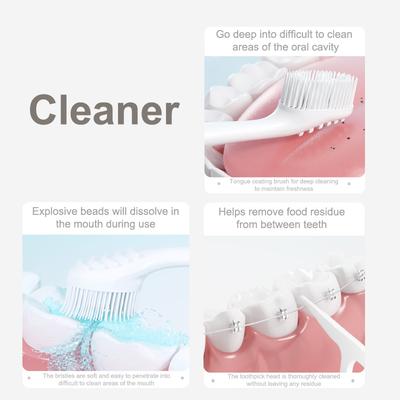 Portable Double Headed Toothbrush Dental Floss Mini Exploded Two Bead Toothbrush Disposable Multifunctional Cleaning Tooth