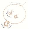 Sparkling Rhinestone Double-layer Hollow Heart-shaped Pendant Necklace Women's Temperament Versatile Jewelry Set