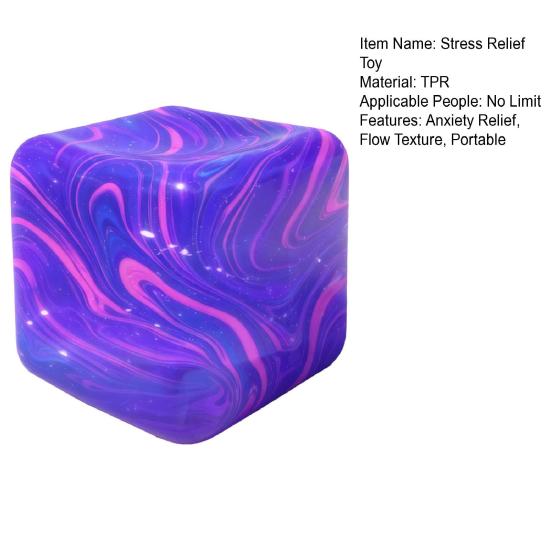 Flow Texture Stress Cube Anxiety Relief Cube Squeeze Sensory Toy Slow Rebound Decompression Stress Ball Home Office Relaxation Tool