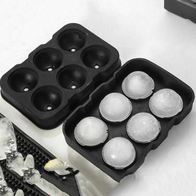 Grid Ice Ball Maker Silicone Ice Cube Tray 2 Pack Reusable Easy Release for Cocktails Home Parties
