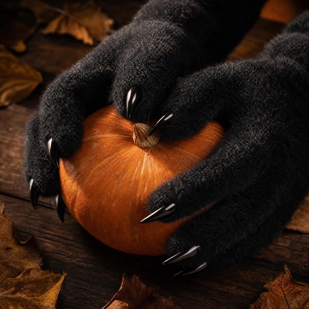 Short Gloves with Resin Nails for Halloween Costume