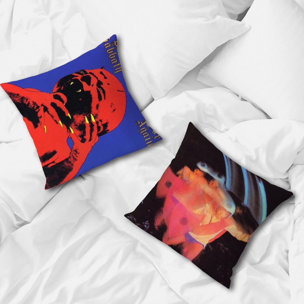 B-Black S-Sabbath Band cushion cover Soft Cushion Cases for Farmhouse Sofa Decor Home Decorations and Protector
