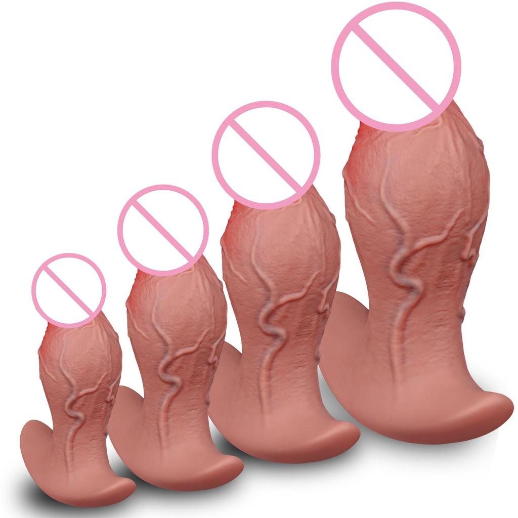 Extra Large Soft Flesh Realistic Veins Wearable Anal Plug Masturbator for Men and Women