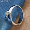 ALIZERO 925 Silver Ring Heart Lock Ring For Women Man Wedding Engagement Gifts Fashion Party Charm Jewelry