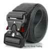 Outdoor Tactical Nylon Belt with Automatic Buckle for Military Training and Workwear 
