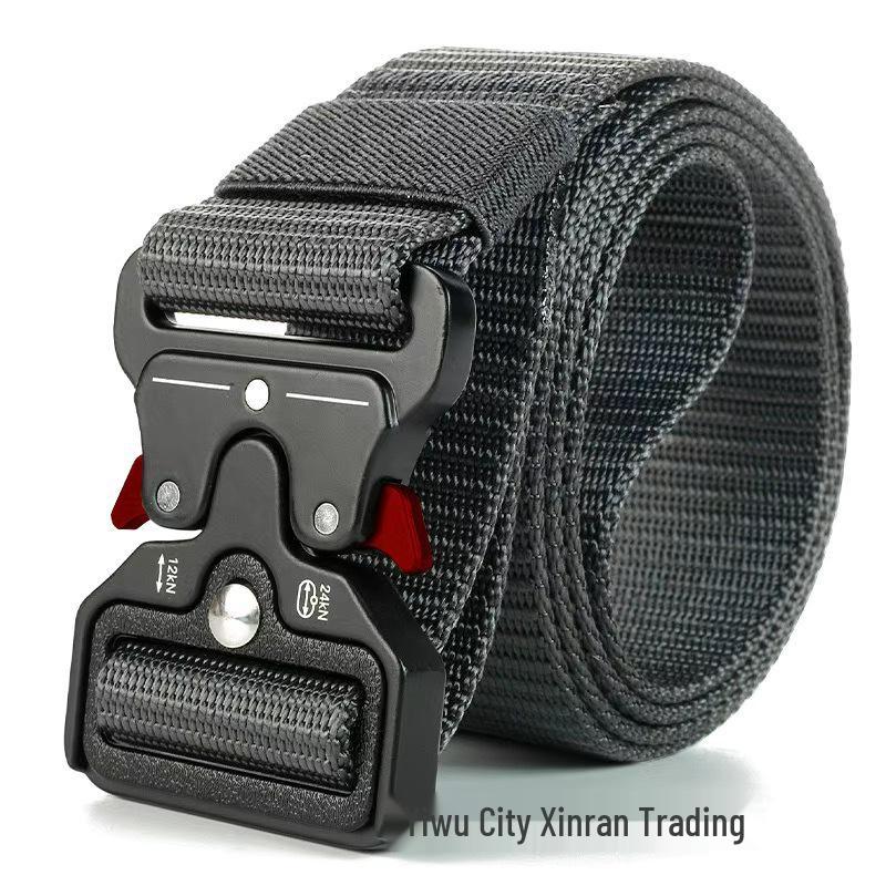 Outdoor Tactical Nylon Belt with Automatic Buckle for Military Training and Workwear