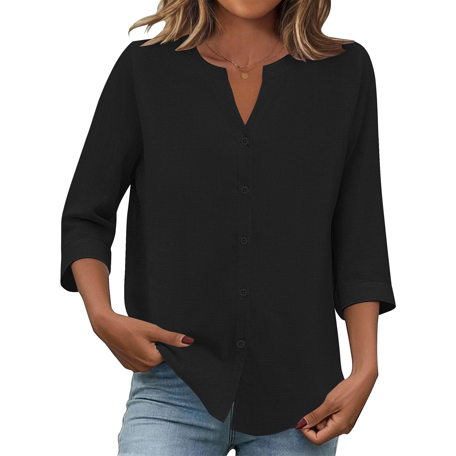 

Модный повседневный женский однотонный топ XL чёрный