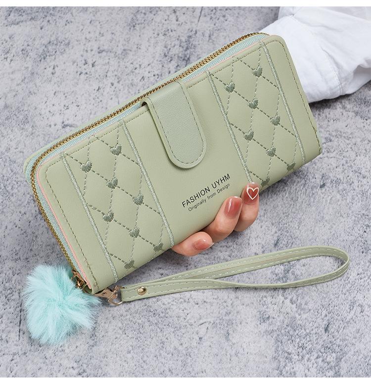 Long PU Leather Wallet for Women Card Holder Large Capacity Hasp Zipper Coin Purse Multi Card Organizer Cell Phone Wristlet