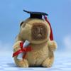 Graduation Capybara Plush Toy Doctor Hat Graduate Owl Doll Cute Stuffed Animal Plushie Kawaii Pendant Soft Cartoon Keychain Gift
