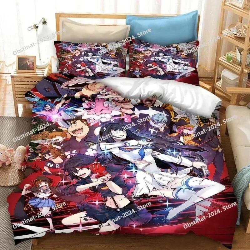 3D Anime KILL La KILL Bedding Set Printed Single Comforter Quilt Bed Cover Duvet Cover Pillow Case 3 Pieces Sets Kids Adult Size