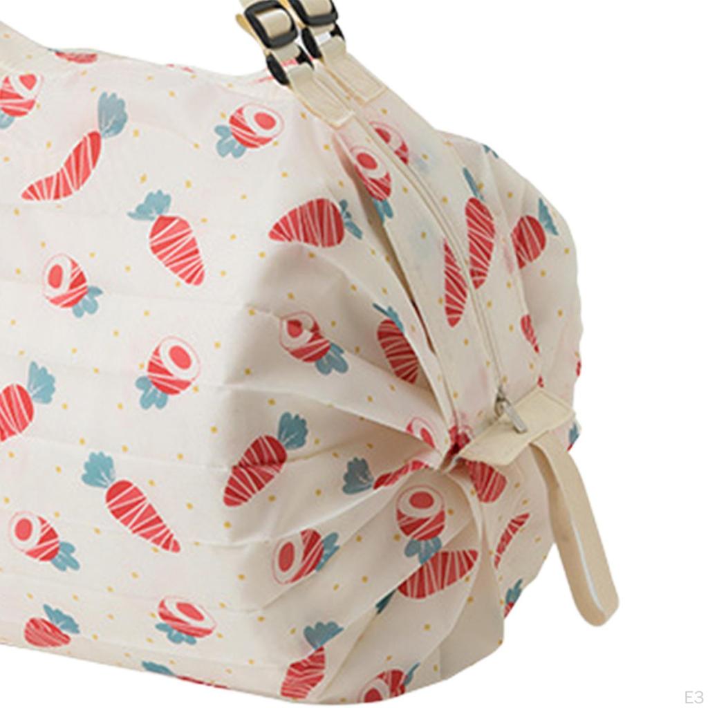 Reusable Shopping Bag Foldable Adjustable Shoulder Strap Washable Organizer Groceries Pouch Portable