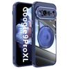 For Google Pixel 9 Pro XL Magnetic Case PC+TPU Phone Cover with Rotating Metal Kickstand,Lens Protector