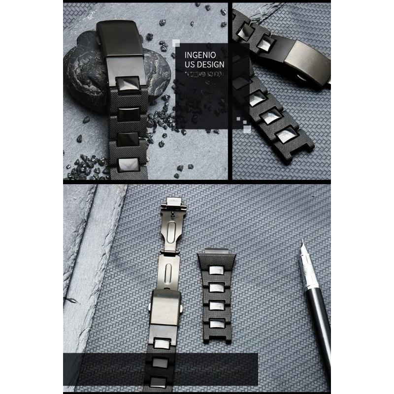 Black Bracelet For Casio G-shock DW-6900 DW9600 DW5600 GW-M5610 GA-2100 Men Series Watch Strap Plastic Steel Watchband 16mm Band