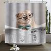 Funny Cat Shower Curtain Cartoon Cute Cats Dog Kids Shower Curtain for Bathroom Waterproof Polyester Home Decor Shower Curtains