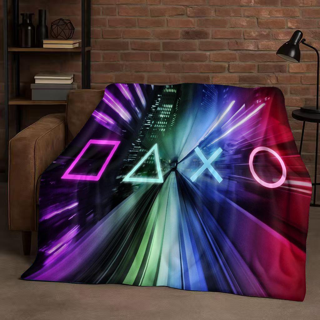 26 Style Game Zone Sign Gamer Controller Flannel Blanket,Ultra Soft Warm Plush Throw for Home Bedroom Bed Sofa Cover Kids Gift