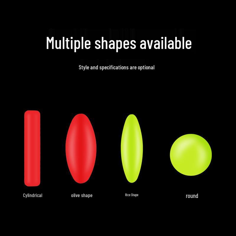 Silicone Olive-Shaped Fluorescent Fishing Float Tail Magnifier Bean