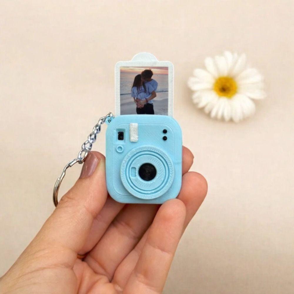 Tragbarer Mini-Kamera-Schlüsselanhänger Metall-Schlüsselring Dekorative 3D-Druck-Kamera-Anhänger Vielseitiger Leichter Taschen-Hänge-Schmuck