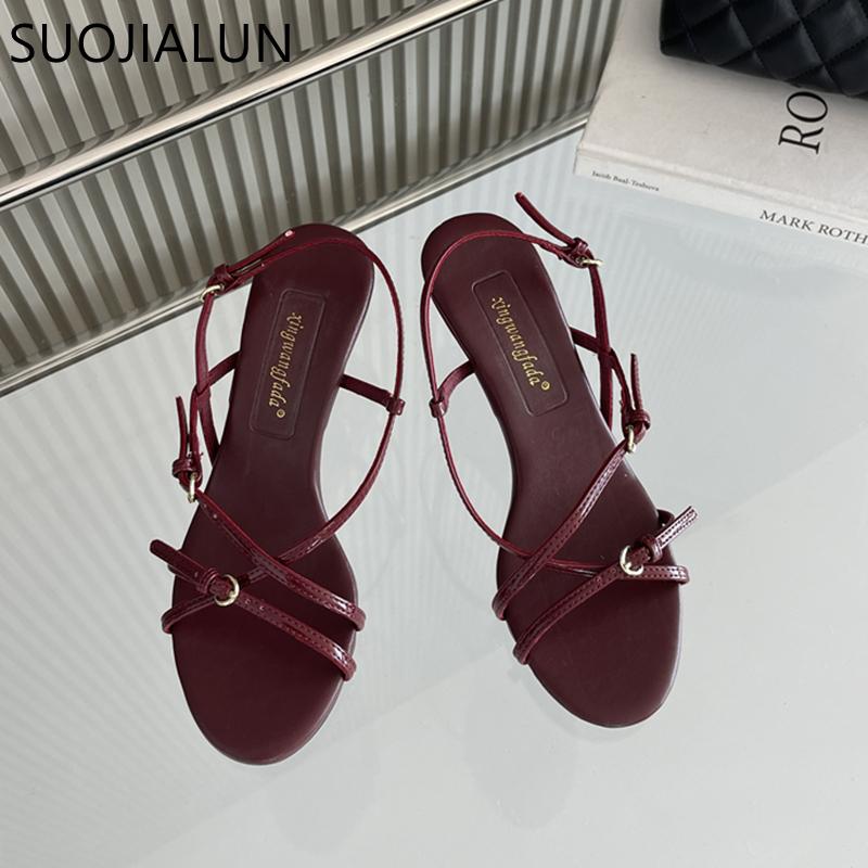 Fashion SUOJIALUN 2025 New Brand Women Sandal Shoes Fashion Narrow Band Gladiator Shoes Thin High Heel Ladiess Elegant Pumps Shoes