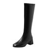 But knee boots women's spring and autumn new high knight boots square head thick heel medium heel thin long boots