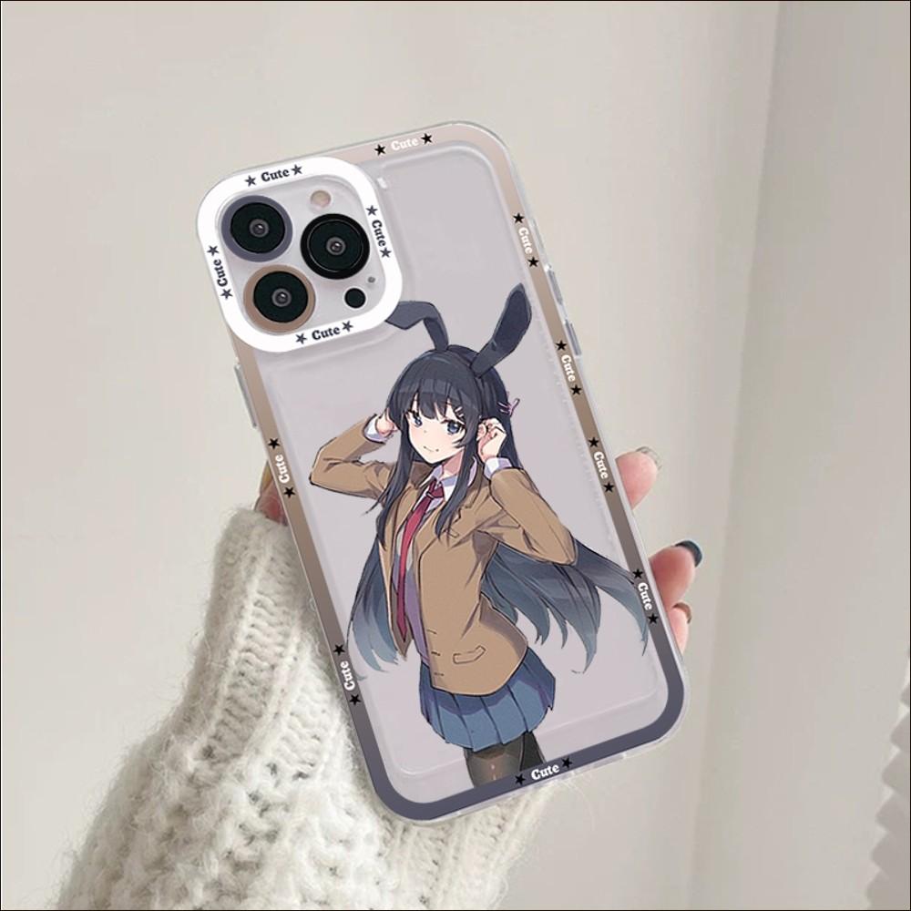 Anime Mai Sakurajima Phone Case For iPhone 14 13 12 11 Pro Max Mini X Xs XR 6 7 8 Plus SE 2020 Transparent Case