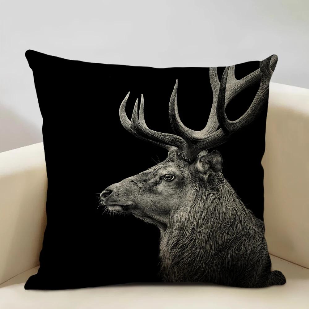 Animal Portrait Cushion Cover,Lion, Tiger, and Bear Patterns,Home Sofa Decorative Throw Pillow Case Perfect Children's Gift