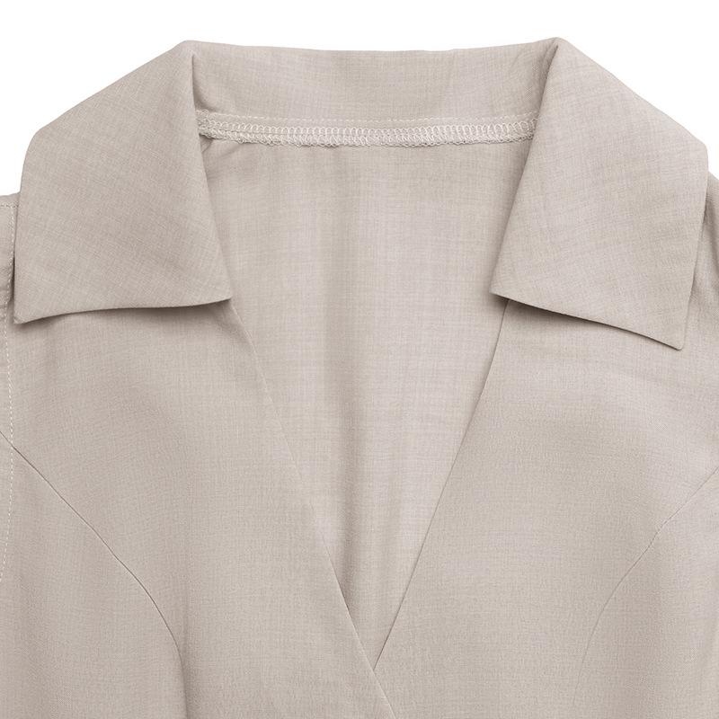 Damenmode, Sommer, Frühling, einfarbig, ärmellos, POLO-Ausschnitt, hohe Taille, Freizeitkleider
