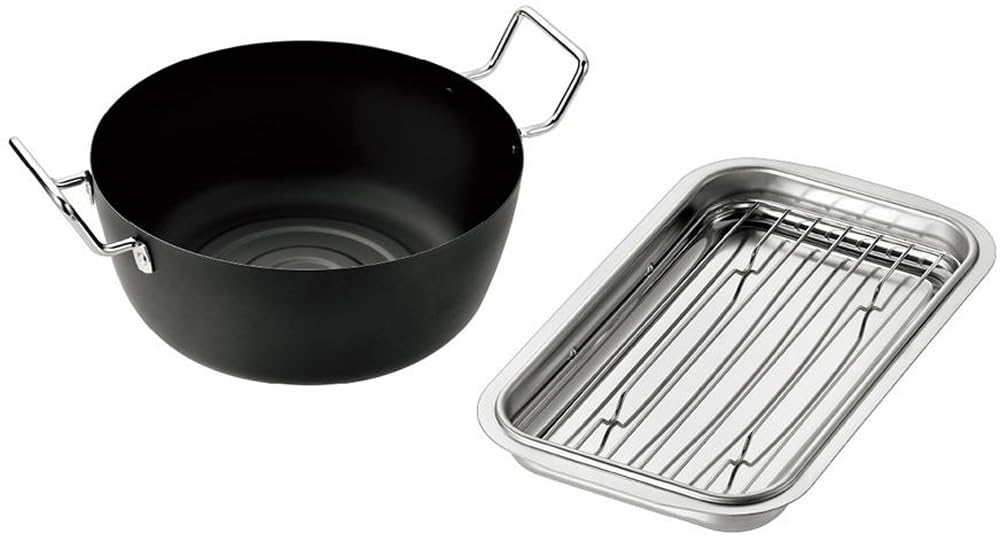 

Tsubamejuku Technique Tempura with Shallow Tray and Pan, 22cm, Rin, RB-501 чёрный