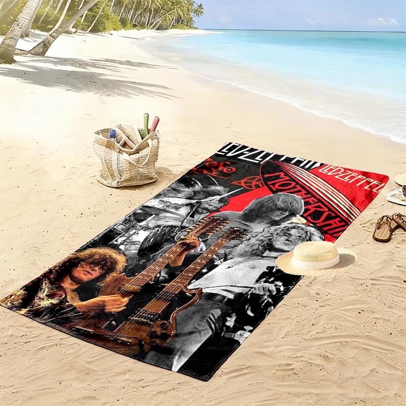 Led zeppelin Print Beach Towel, Large Soft Quick Dry Towel for Beach Camping Swimming