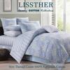 3pcs 600TC 100% Egyptian Cotton Duvet Cover Set, Vintage Blue Damask Paisley, Soft Skin-Friendly (No Inserts)