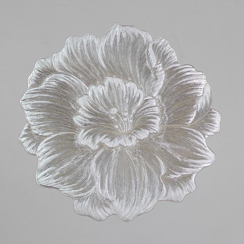 Lotus-Shaped Heat-Resistant and Washable Placemat Insulation PVC Place Mats Coasters Hotel Oil Proof Table Mats for Dining Table