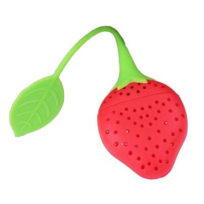 Roamtic Fashion Kitchen Strainer Infuser Silicone Holder Steeper Filter Drink Tea Strawberry Shaped Tool