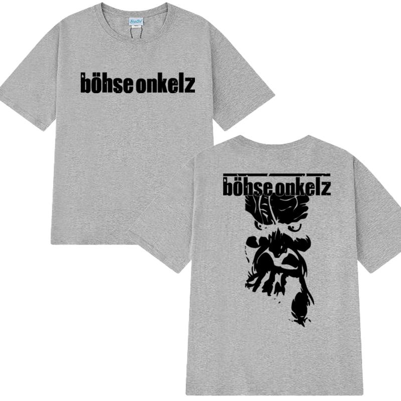 2026 Hot Sale Rock Band Böhse Onkelz Double Sided Print Short Sleeve T-shirts Men Women Vintage Hip Hop Streetwear Unisex Cotton T Shirt Top