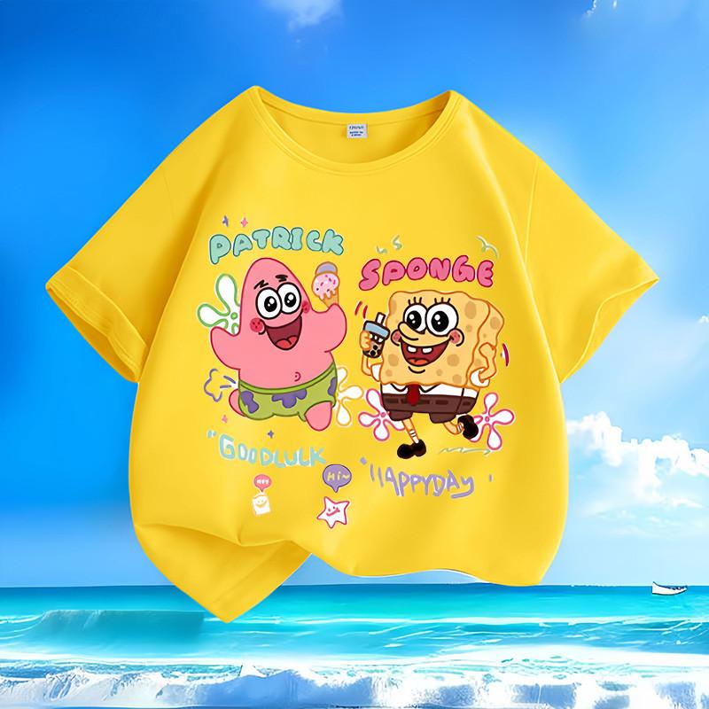 Spongebob Squarepants Big Star New Unisexs And Unisexs Short Sleeved Tshirt Cotton Round Neck Loose Versatile Top