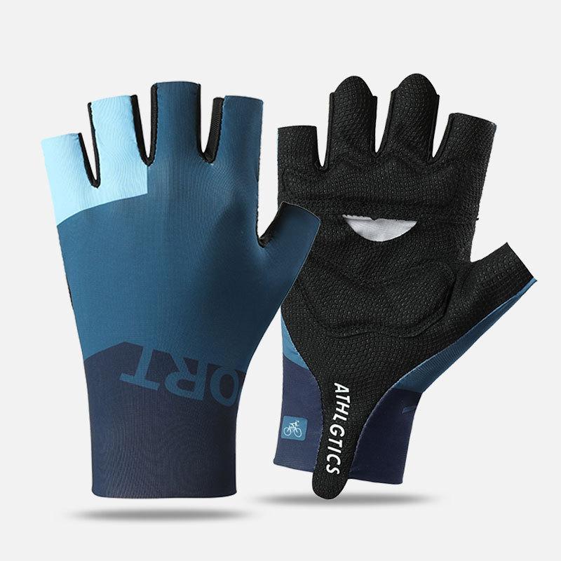 

Cycling half-finger gloves men and women breathable shock absorption non-slip wear-resistant ice silk elastic outdoor bicycle mountain bike fitness XL