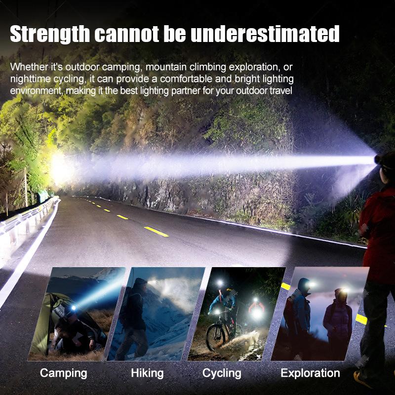 Rechargeable High Power Headlamp Cordless Adjustable Angle High Power Led Headlamp For Camping