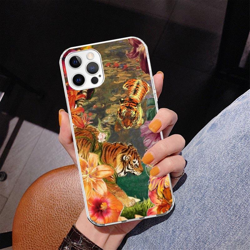 Superior Tiger Pattern Art Phone Case For iPhone 13 12 Mini 11 Pro Max XS XR X SE 7 8 Plus 5S 5 6S 6 Gift Print Cover Fundas