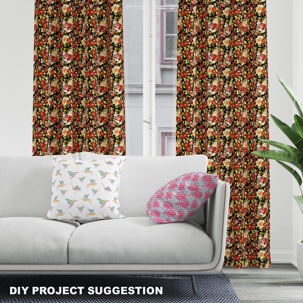 Royal Samt Stoff Polyester Zum Nähen - Motiv Rosen Und Tulpen