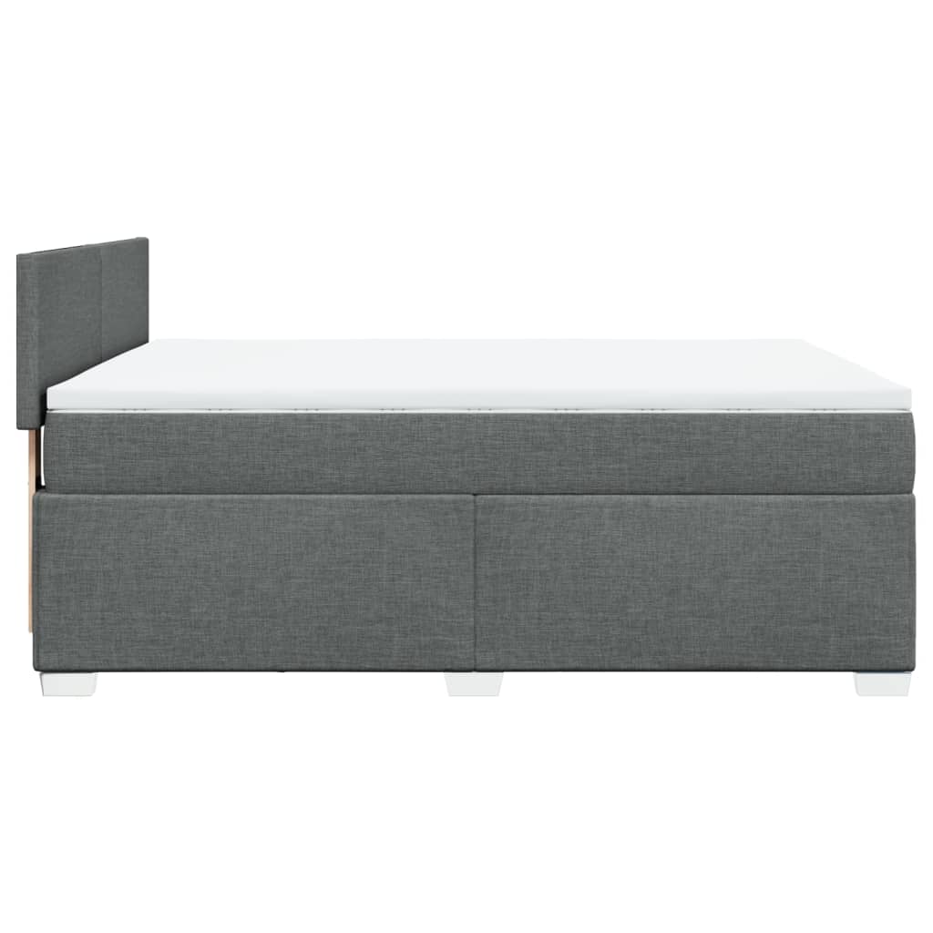 Vidaxl Continental Bed With Mattress, Dark Grey Fabric 140X200 Cm