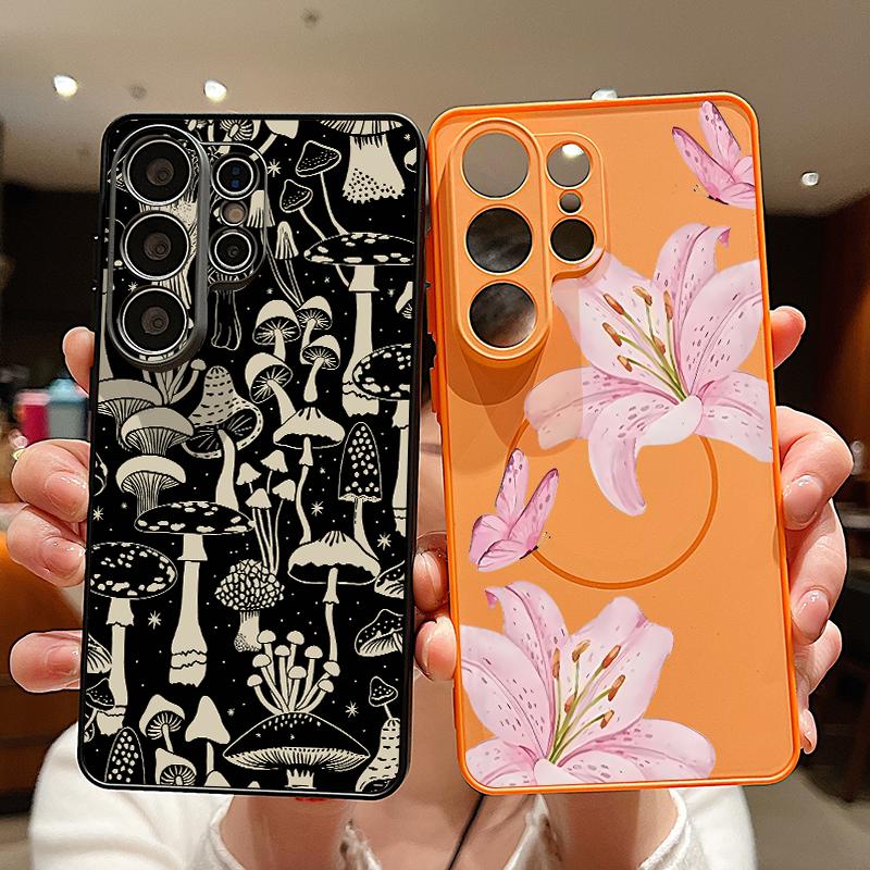 Floral Flowers Magnetic Phone Case For Samsung Galaxy S26 S25 S24 S23 Ultra S25 S24 FE A57 A56 A37 A17 5G A55 A26 A36 A35 Cover