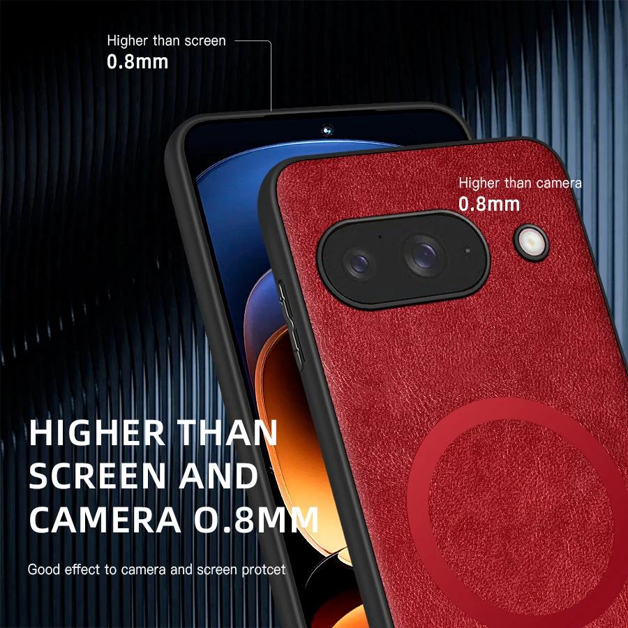 For Google Pixel 9 9A 9 Pro 9 Pro XL  PU Leather Magnetic Ring Soft Edge Anti-Drop Anti-Fingerprint Phone Case