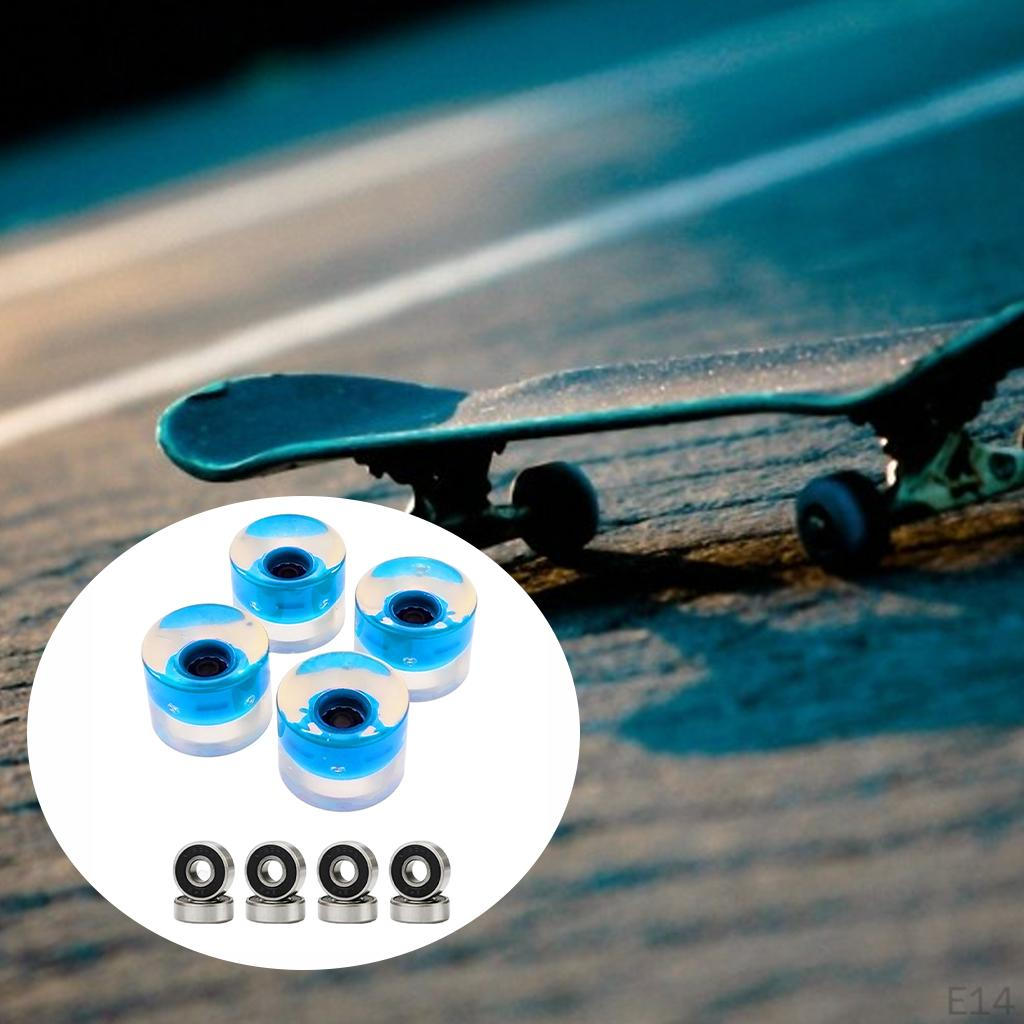 4 Pack PU Flashing Wheels 70mm 78a Replacement for Longboard Skateboard