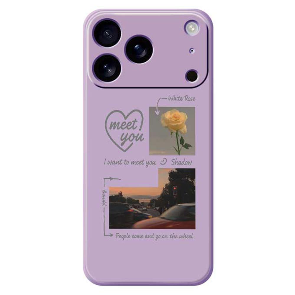 For iPhone 17 Pro Max Case Meet You Photo Pattern Printing Straight Edge TPU Phone Back Cover