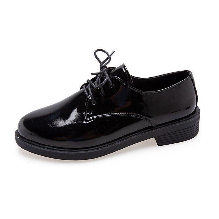 Black Retro British Style Small Leather Shoes Spring New Single Shoes Female Student Flat Bottom Hong Kong Style Casual Loafers