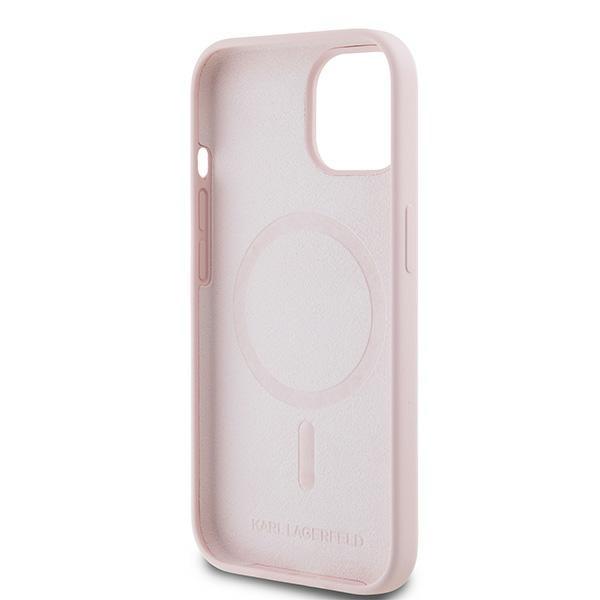 Karl Lagerfeld Klhmp15Sskchpplp Iphone15 / 14 / 13 6.1 Różowy/Pink Hardcase Silicone Karl & Choupette Magsafe