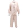 Wacoal Sleep Science Cotton Satin Shirt Pajama Long Cotton Size Women's Set, Sleeve, 100% (PI-Pink, L)