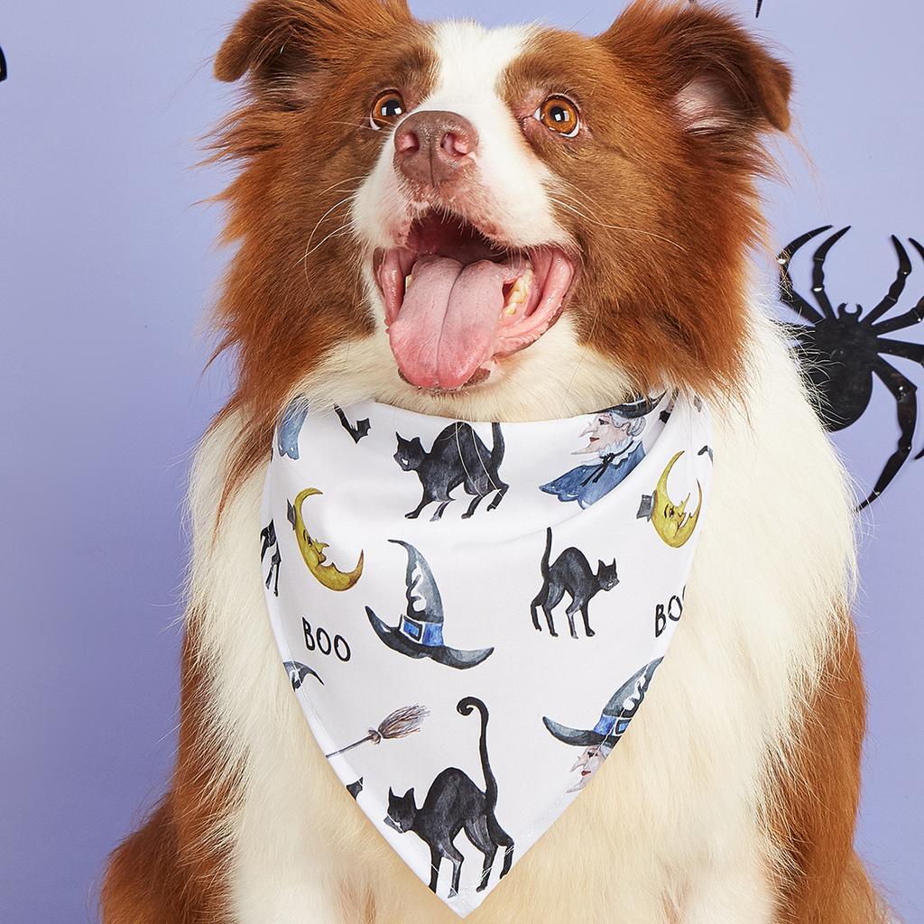 Halloween Pet Dress Up Saliva Towel Printed Dog Triangle Towel Dog Bib Pet Decorative Scarf