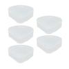 5pcs Powder Puff Storage Box Portable Transparent Triangle Makeup Puff Container Case for Bead Capsu