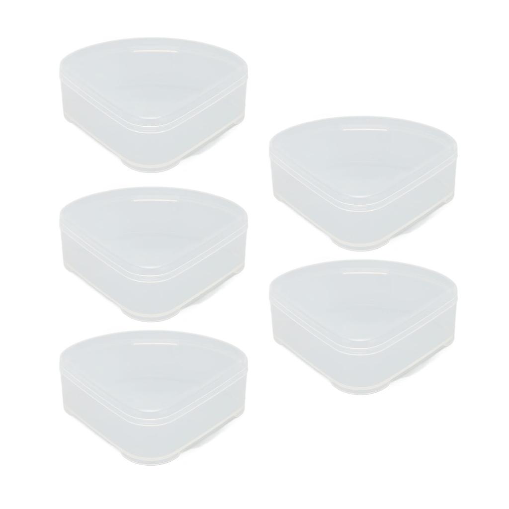 5pcs Powder Puff Storage Box Portable Transparent Triangle Makeup Puff Container Case for Bead Capsu