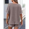Conjunto Deportivo Casual Transpirable Holgado de Dos Piezas para Mujer Camiseta de Manga Corta y Pantalones Cortos con Cordón