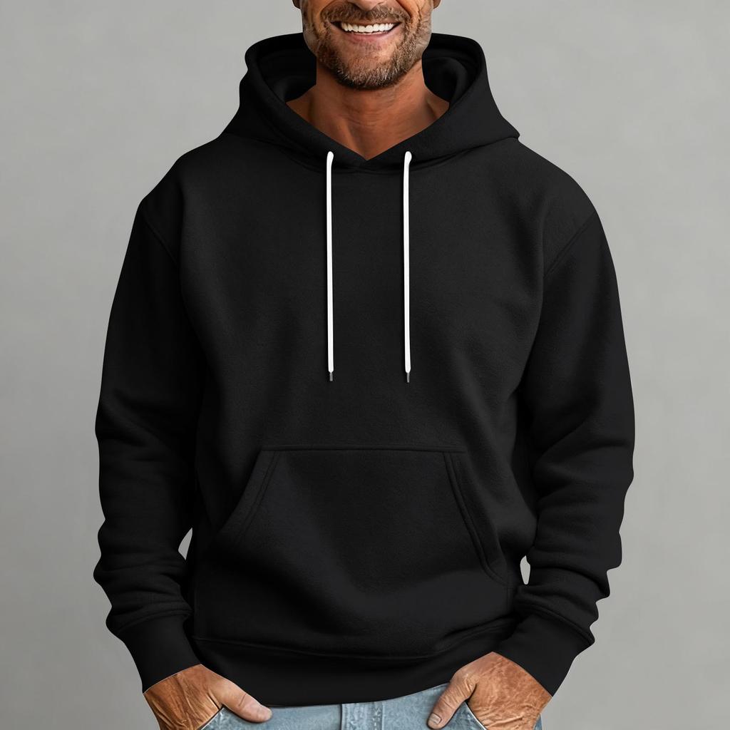 Sudadera con capucha para hombre con bloques de color, con bolsillos, casual y cómoda